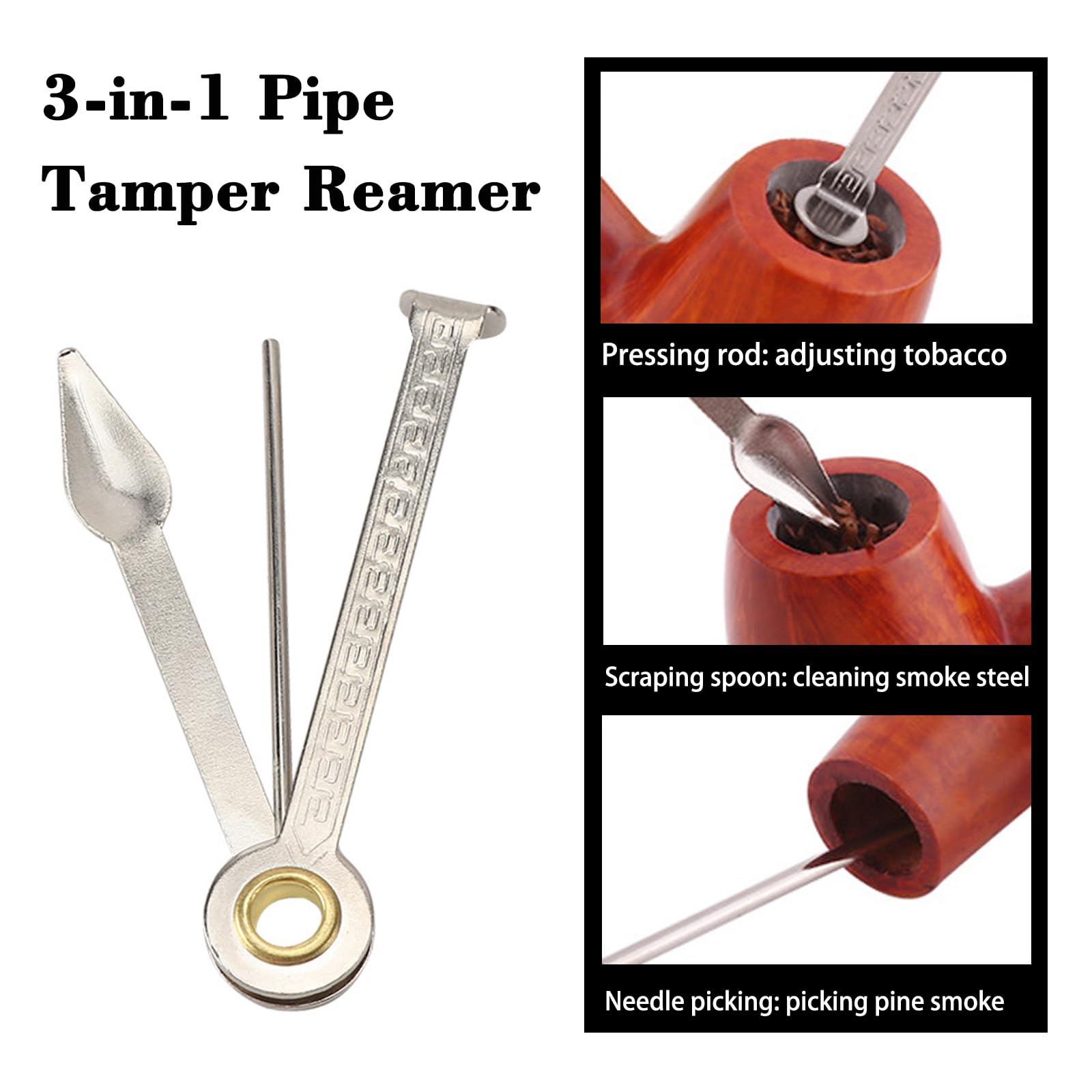 WAFJAMF 100-Piece Pipe Cleaning Kit with 3-in-1 Tamper Reamer & 5 Straw Brushes - Multifunctional Tool for Cleaning Smoking Pipes, Hookahs, and Bongs - Perfect for Home Use and Tobacco Enthusiasts