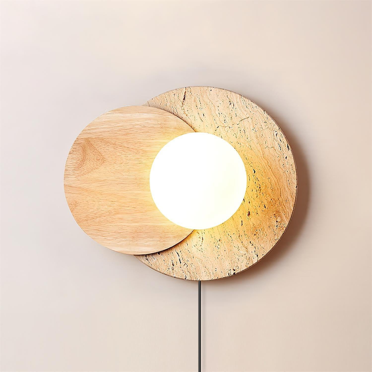 Lunar Eclipse Plug in Wall Lamp - Night Light for Bedroom, Nursery, Hallway - Energy Efficient LED Moonlight Decor for Home & Office