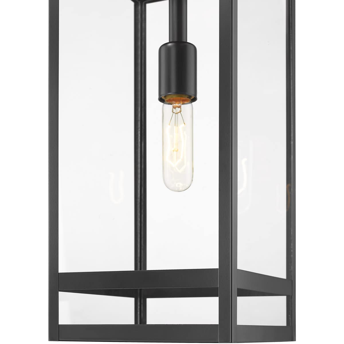Z-Lite 596CHB-BK Nuri Outdoor Ceiling Light Fixture - 1-Light 100W Black Weatherproof - Perfect for Patio, Porch, Garden & Entryway Lighting