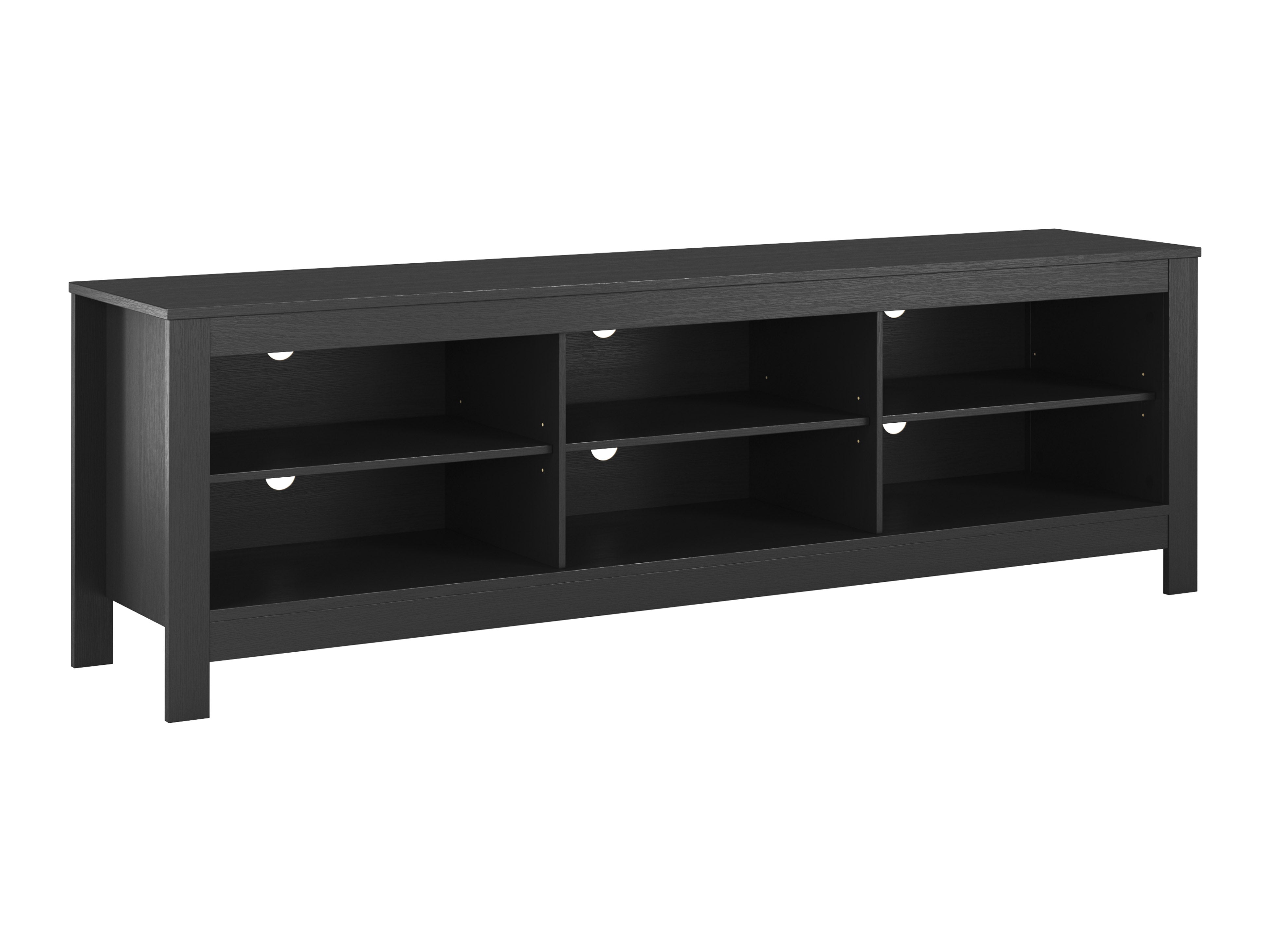 Modern Black TV Stand for 85 Inch Flat Screen - Stylish Media Console with Storage Shelves for Living Room, Home Theater & Entertainment Centers