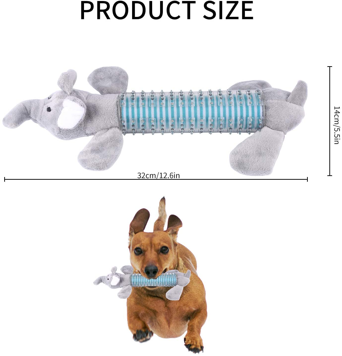 **3 Pack Plush Squeaky Dog Chew Toys – Indestructible & Durable Dental Chew Toys for Small & Medium Dogs – Natural Material Puppy Toothbrush Toys (Gray) – Perfect for Teething, Playtime & Dental Care**