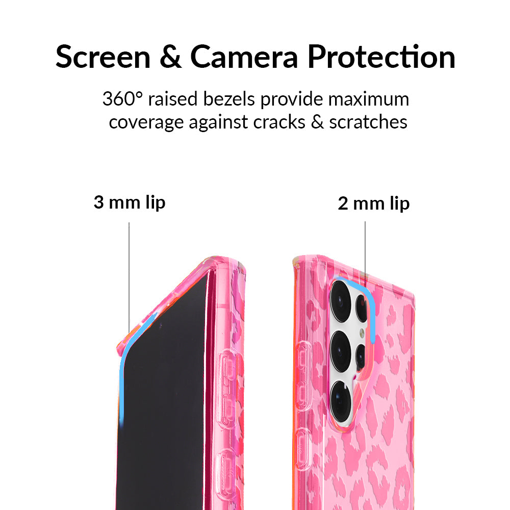 Samsung Phone Case - Candy Pink Leopard Print Protective Cover for Galaxy S21/S20/Note 20 - Stylish & Durable Slim Fit Case for Women & Girls (Perfect for Everyday Use, School, Work & Travel)