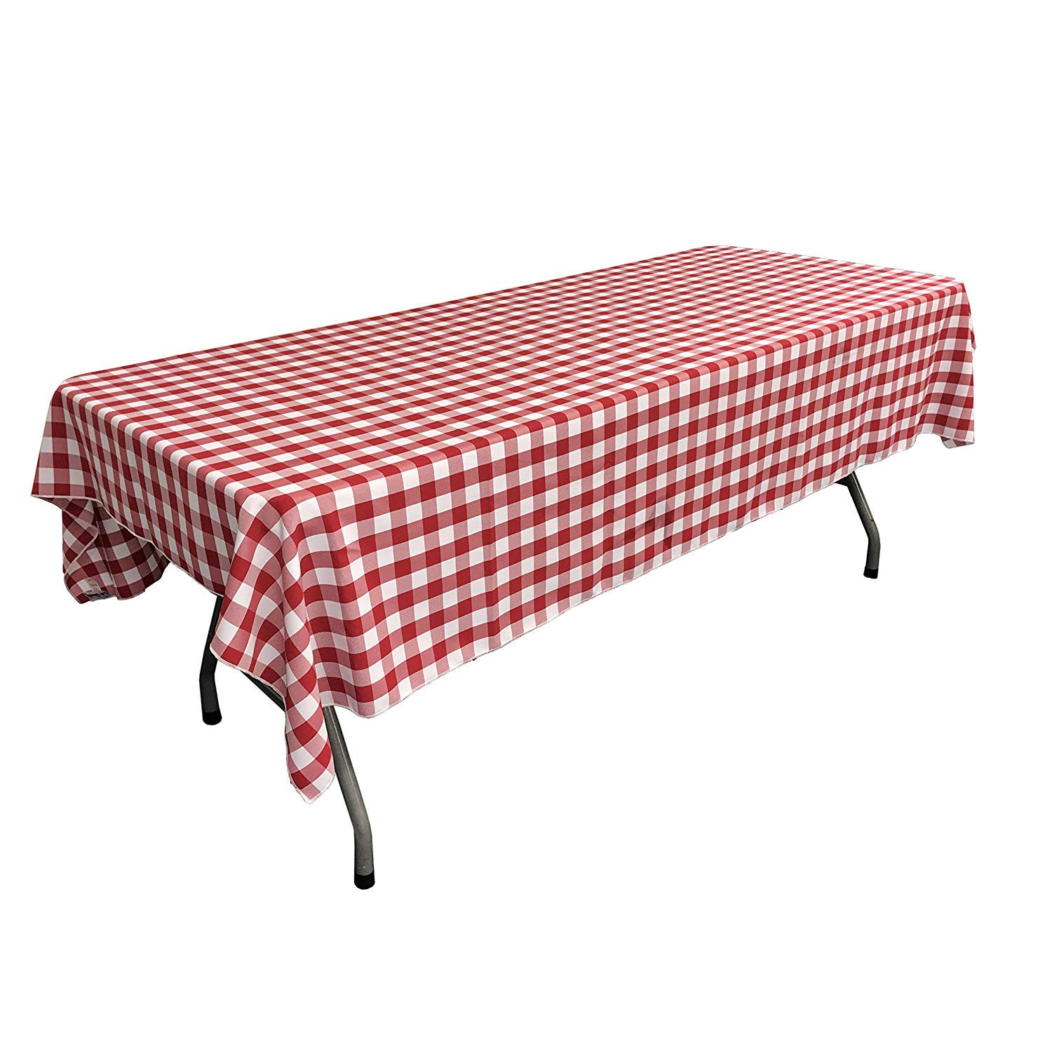 Red & White Checkered Tablecloth 60x120 Inches for Picnic & Dining