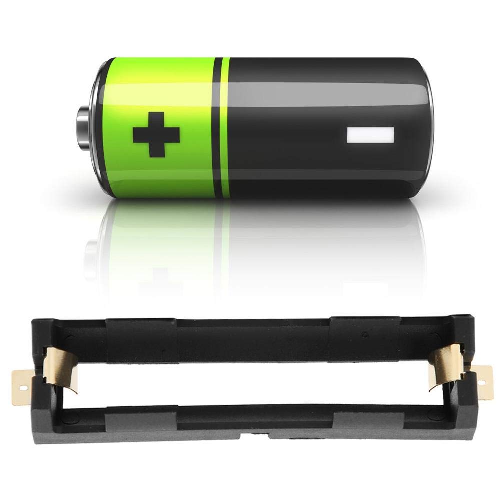 Rechargeable Battery Charger - 2 Pack Black Single Battery Charger Case with Storage Container for SMD DIY Projects | Portable Power Supply for Electronics, Flashlights & Emergency Kits