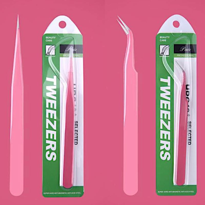 Premium Pink Stainless Steel Tweezers - Fine Point Precision for Eyebrows, Splinters & Crafts - Perfect for Beauty, First Aid & DIY Projects