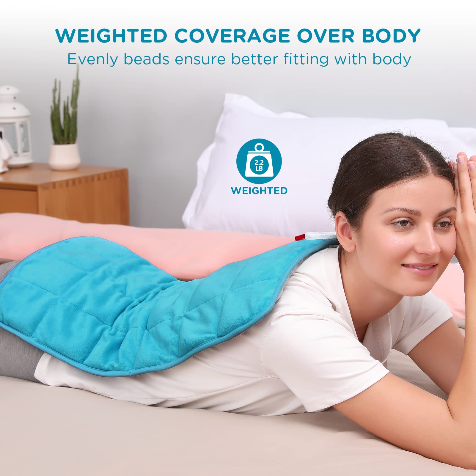 Comfytemp Reusable Gel Ice Pack for Back Pain Relief & Weighted Heating Pad Bundle - Soothe Muscle Aches, Cramps & Injuries at Home, Work or Gym