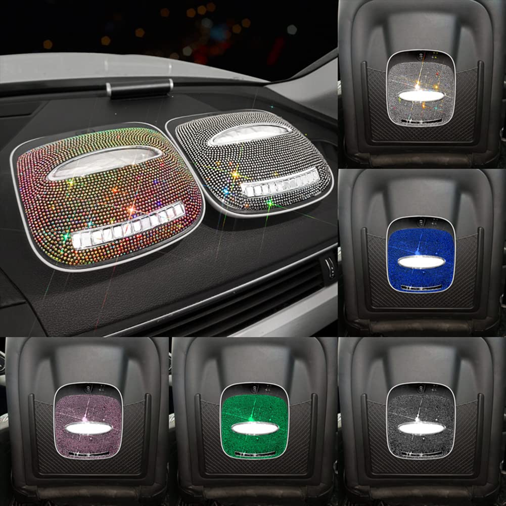 Multifunctional Car Tissue Holder with Rhinestone Dispenser & Luminous Parking Card - Glitter Napkin Holder for Most Vehicles | Perfect for Road Trips, Daily Commutes & Car Organization