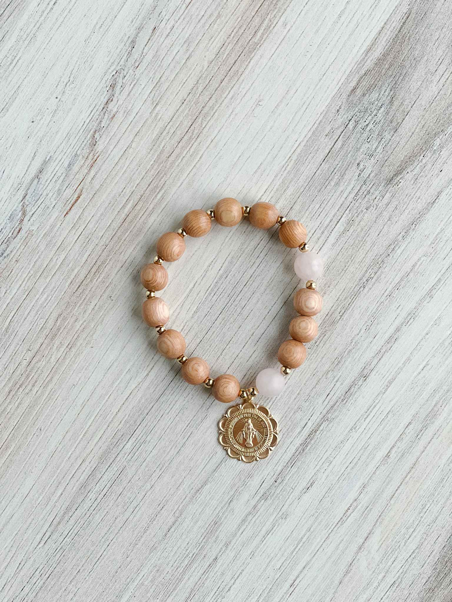 Rose Quartz Rosary Bracelet for Women - Healing Crystal Prayer Beads for Meditation, Stress Relief & Spiritual Protection - Perfect for Yoga, Prayer & Daily Wear