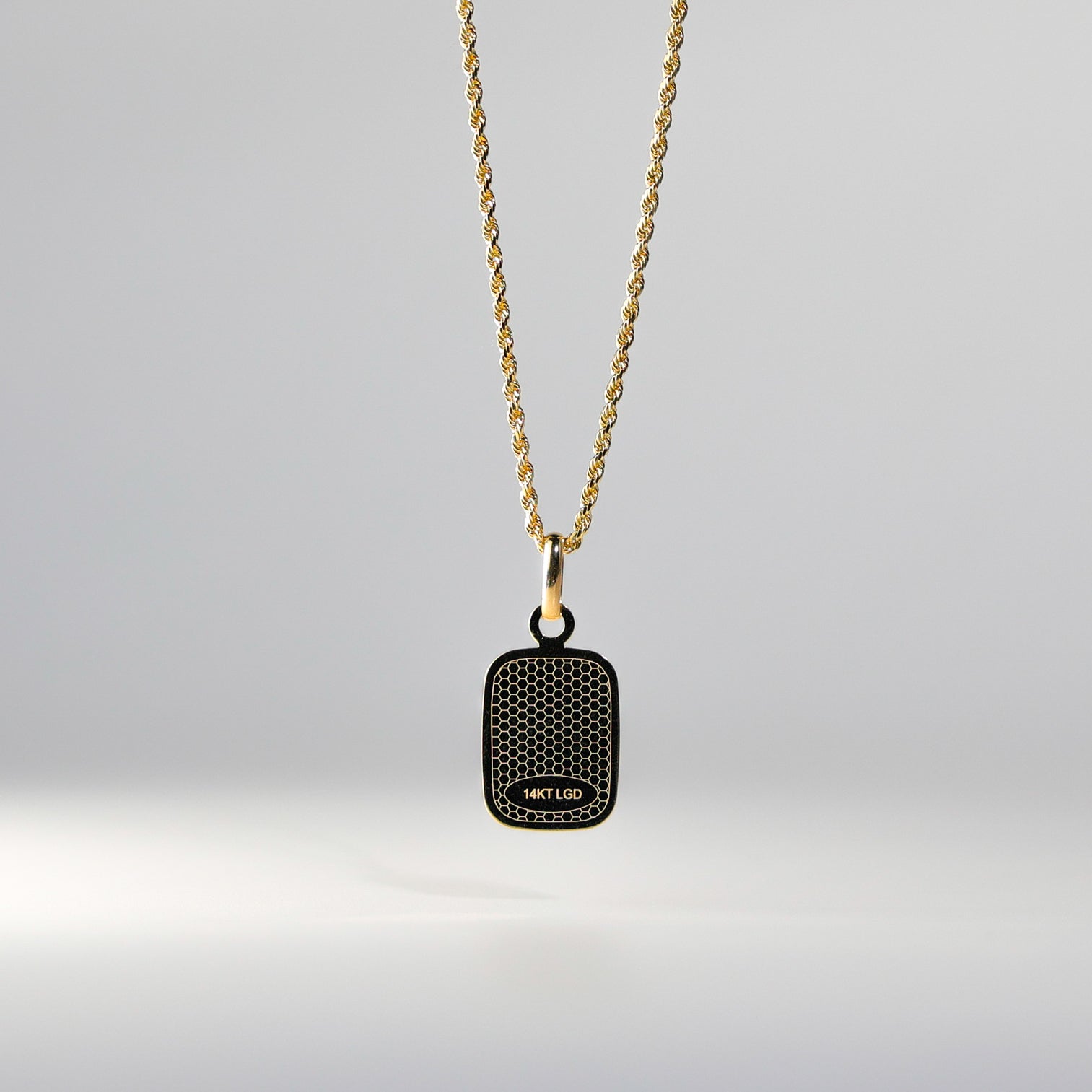 Gold Jesus Heart Enamel Rectangular Pendant Necklace - Model 0176 | Religious Jewelry Gift for Women & Men | Perfect for Baptism, Confirmation & Daily Faith Inspiration
