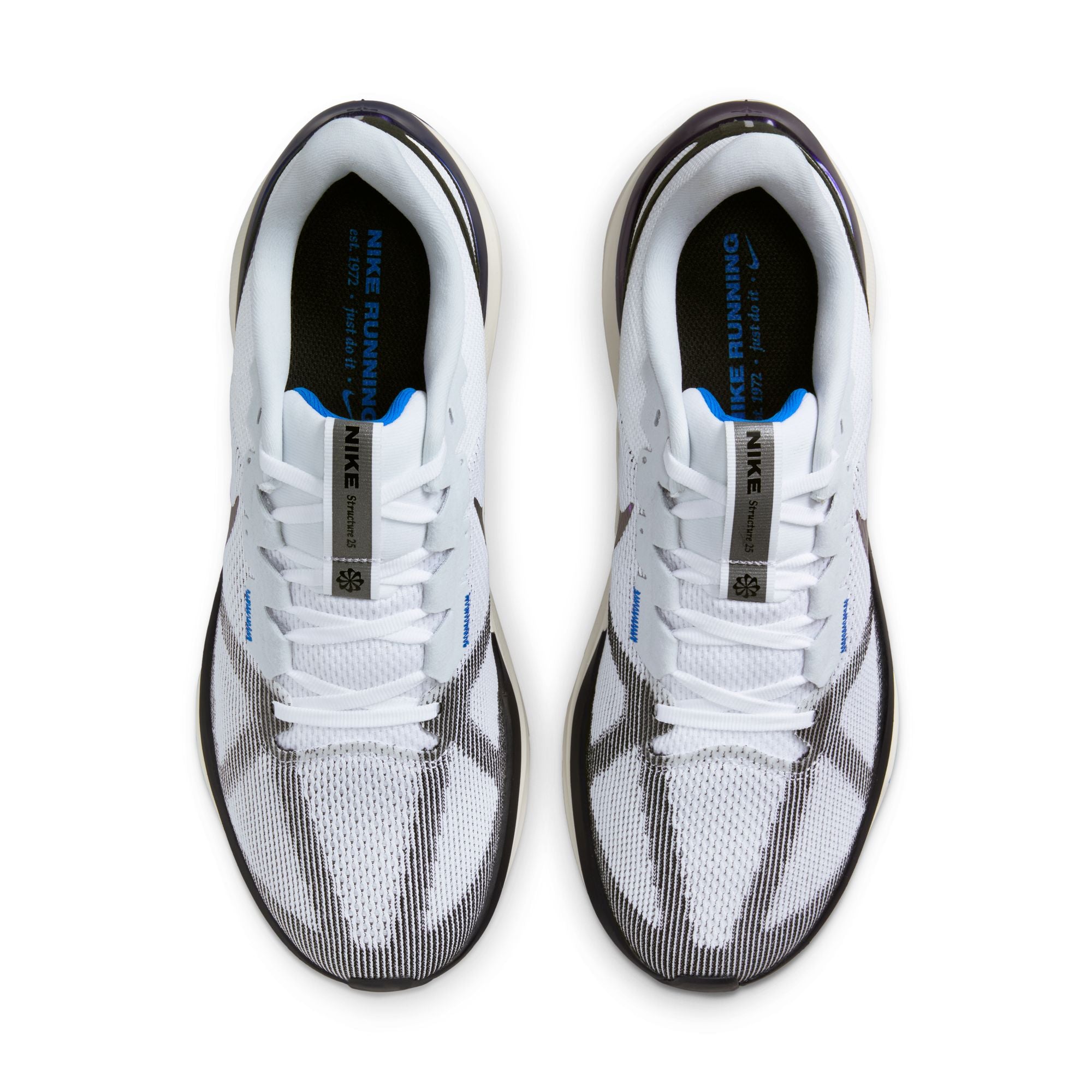 Men's Structure 25 Running Shoes - White/Photo Blue/Black Sail - Lightweight Cushioned Sneakers for Jogging, Gym Workouts & Daily Walking