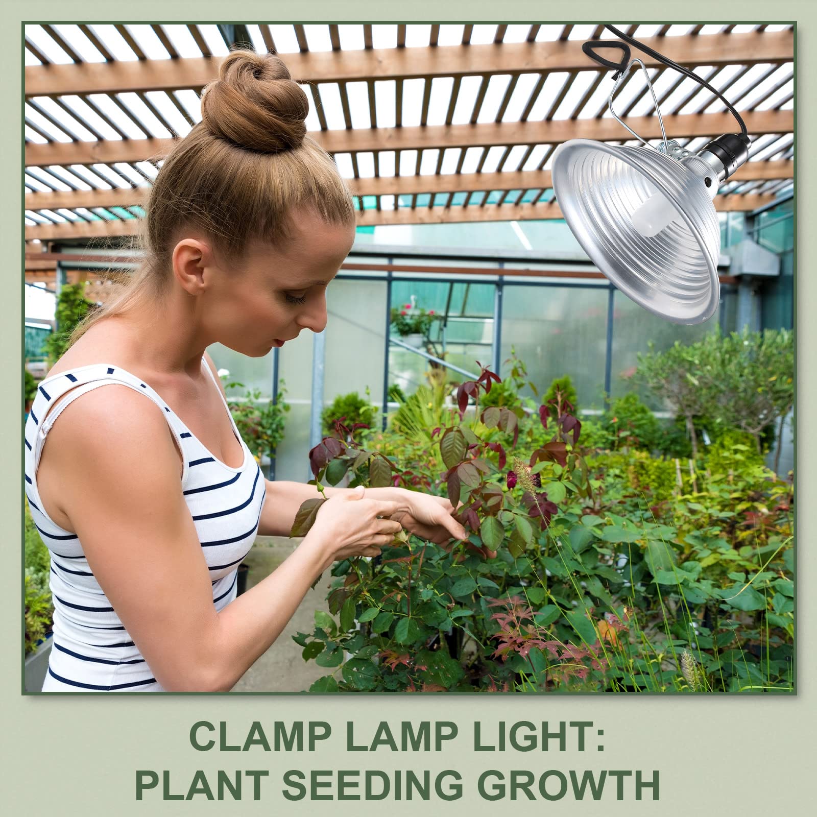 Macarrie 12 Pack Clamp Lamp Light with Aluminum Reflector - 8.5 Inch E26 Socket Fixture, 6ft SPT-2 18awg Cord & Adjustable Stand (150W Max, Bulb Not Included) - Perfect for Home Studios, Workshops, Reptile Terrariums & Plant Grow Lights