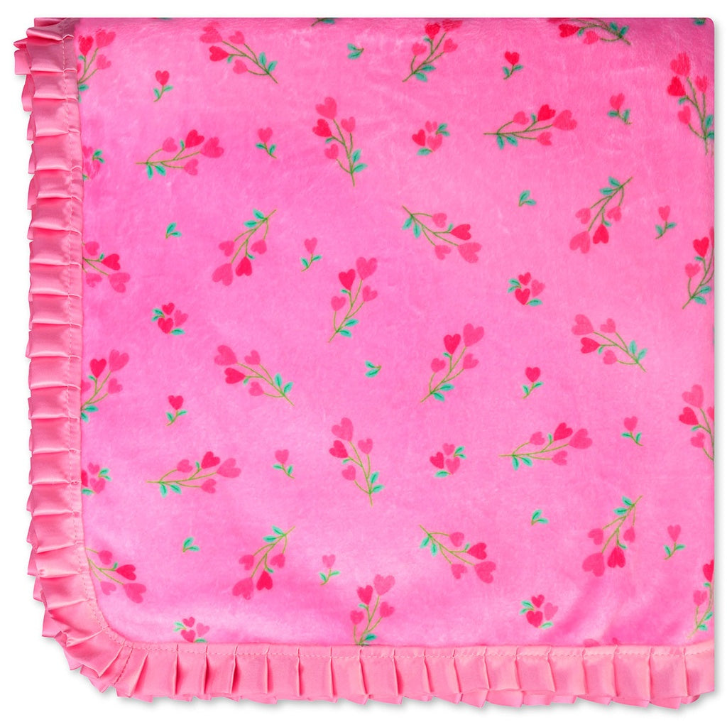 Soft Pink Floral Blanket - Cozy Lightweight Throw for Women, Girls, Bedroom, Couch - Perfect for Gift, Home Decor, and Relaxation