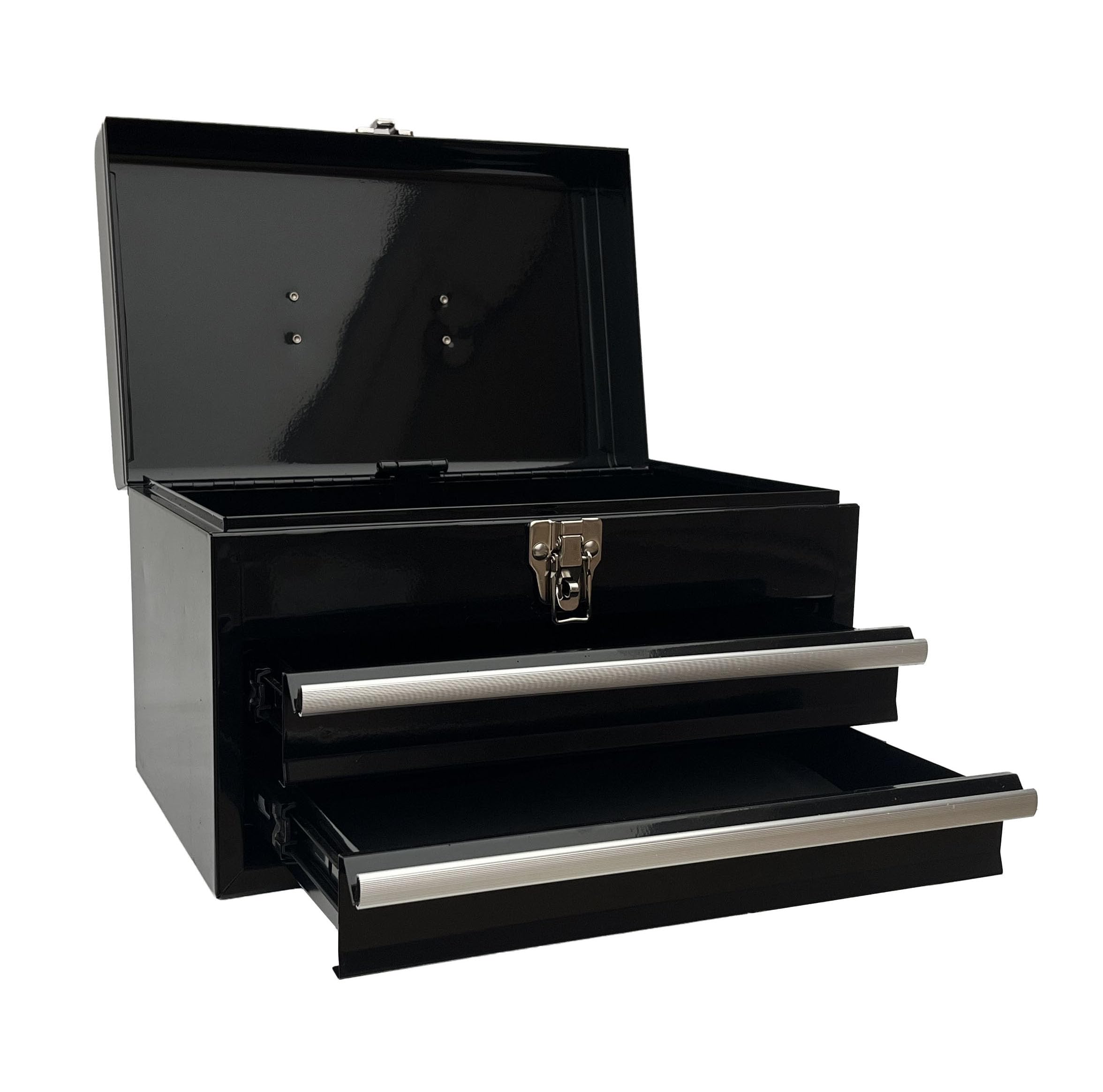 Portable Metal Tool Chest with 2 Ball Bearing Drawers - 14