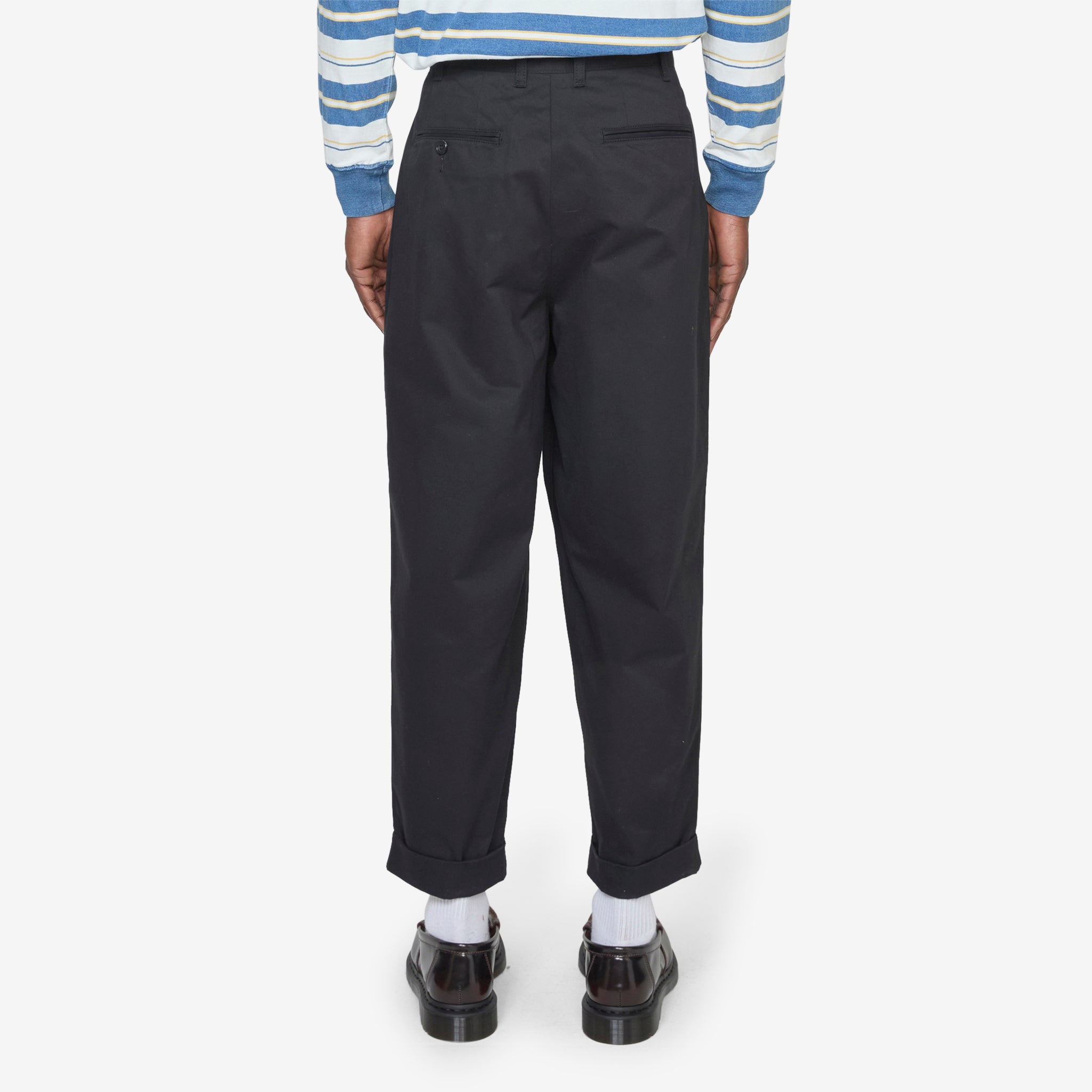 2-Pleat Twill Pants for Men - Classic Black Dress Pants for Office, Business & Formal Occasions