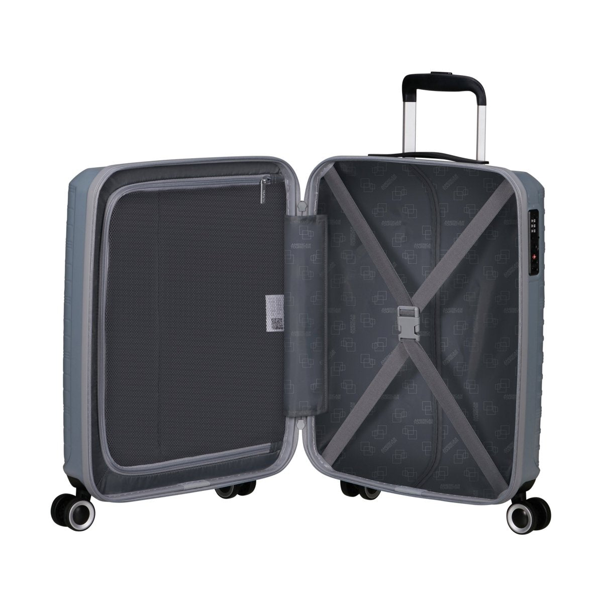 American Tourister Surftime Carry On Luggage - Lightweight Spinner Suitcase for Travel, Business & Weekend Getaways | Durable & Stylish Airplane Approved Cabin Bag