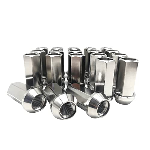 RISON 20PCS M12x1.5mm Titanium Open End Lug Nuts - Ultra Lightweight Racing Wheel Nuts for Cars, Trucks & SUVs - High Performance Automotive Accessories for Track Racing & Off-Road Adventures