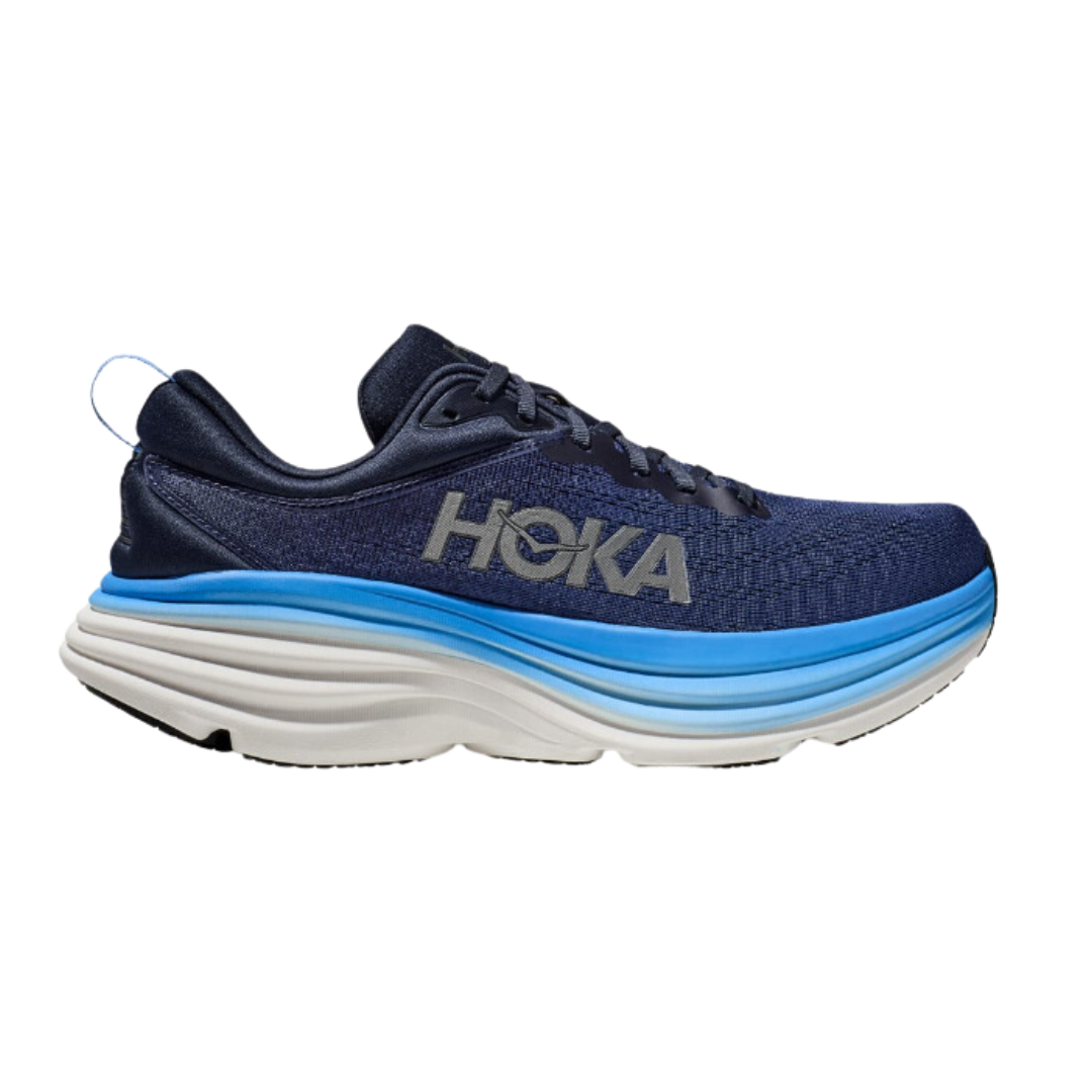 Men's HOKA Bondi 8 Running Shoes - Outer Space/All Aboard (D Width) - Cushioned Road Running & Walking Shoes for Men with Maximum Comfort