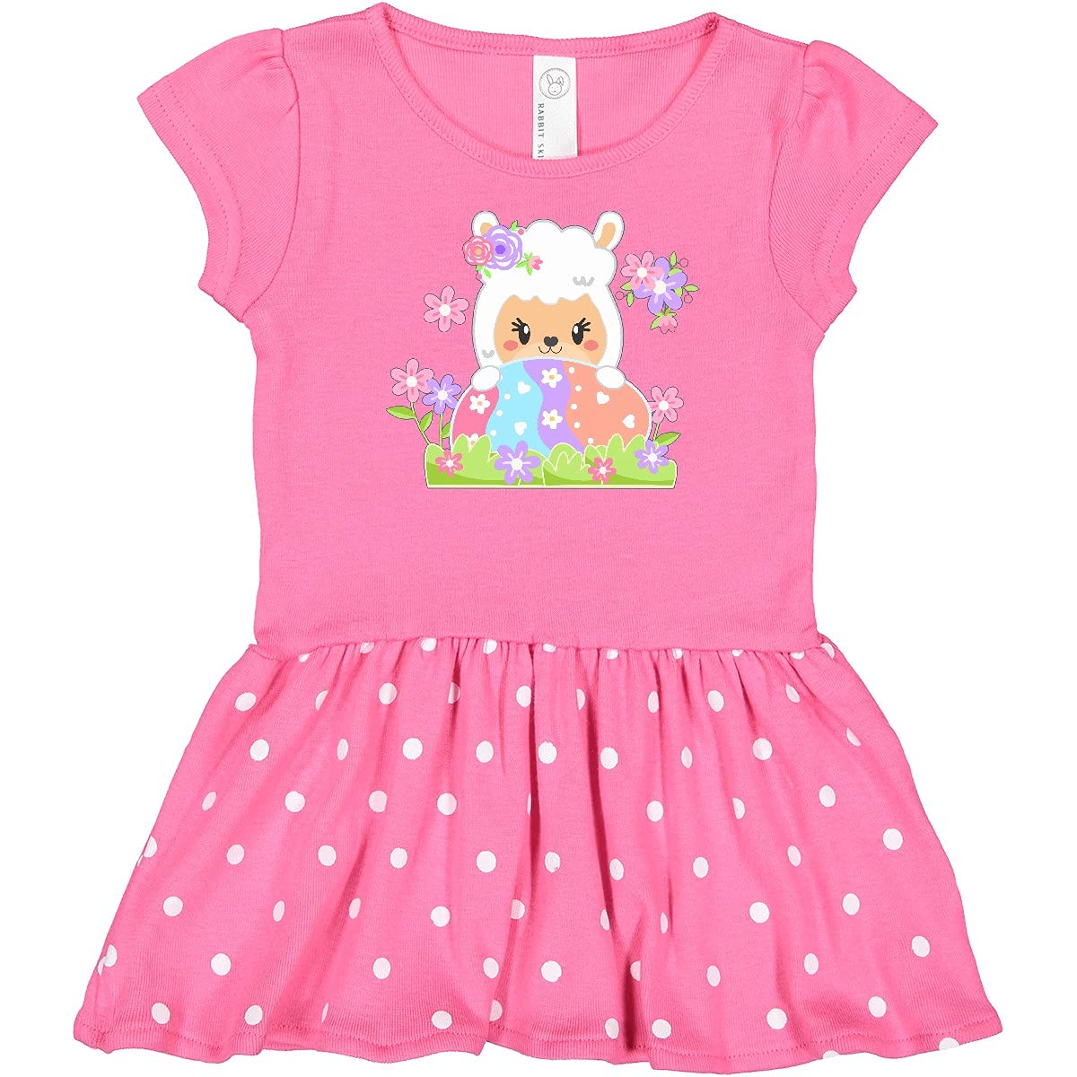 Inktastic Adorable Easter Llama with Spring Flowers & Eggs Baby Dress - Perfect for Easter Photos, Spring Celebrations & Special Occasions