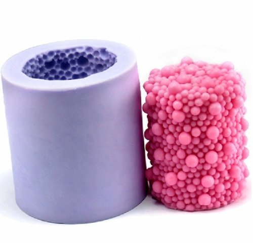 Premium Silicone Bubble Cylinder Candle Molds - DIY Candle & Soap Making Kit for Home Decor, Wedding Centerpieces, Spa Gifts & Relaxation Therapy (Set of 6)
