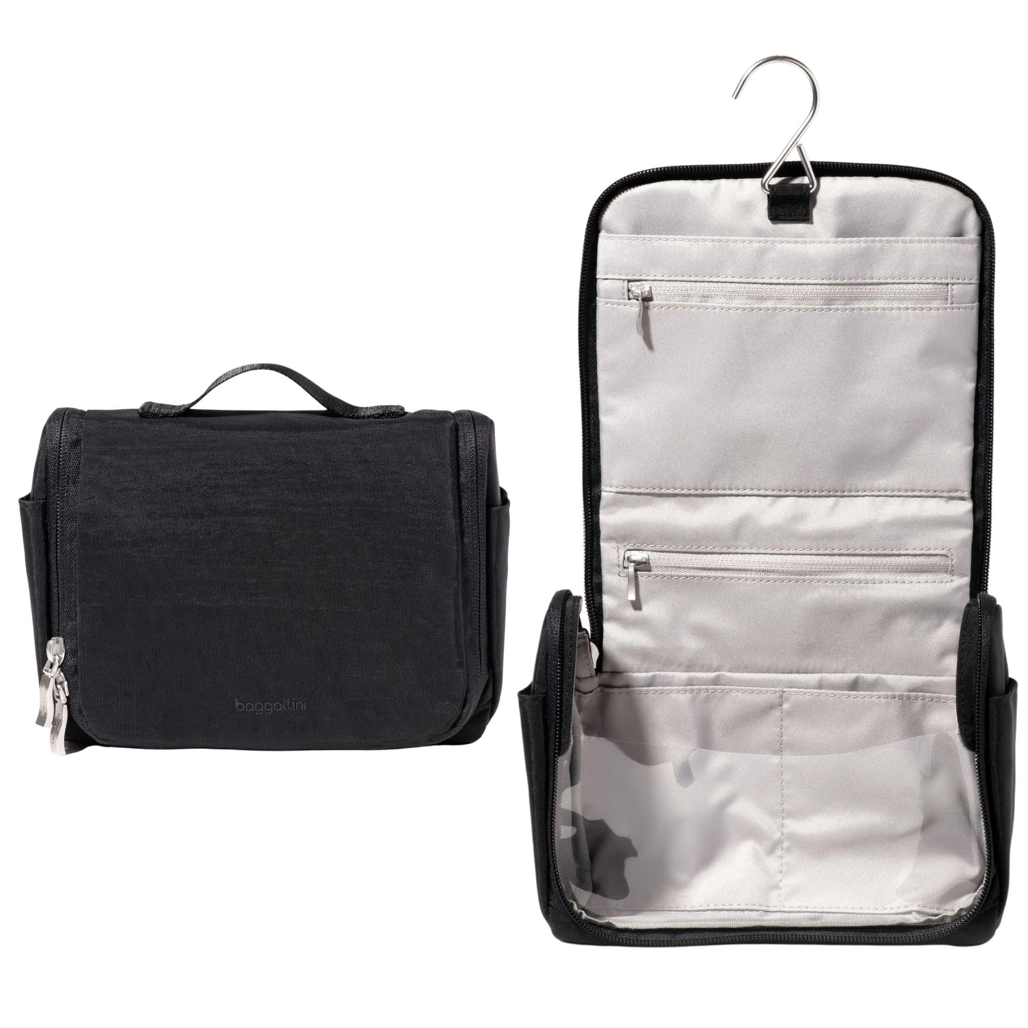 Baggallini Unisex Small Toiletry Kit - Lightweight 5x8 Inch Makeup Bag for Travel, Gym & Daily Essentials | Compact Cosmetic Organizer for Men & Women
