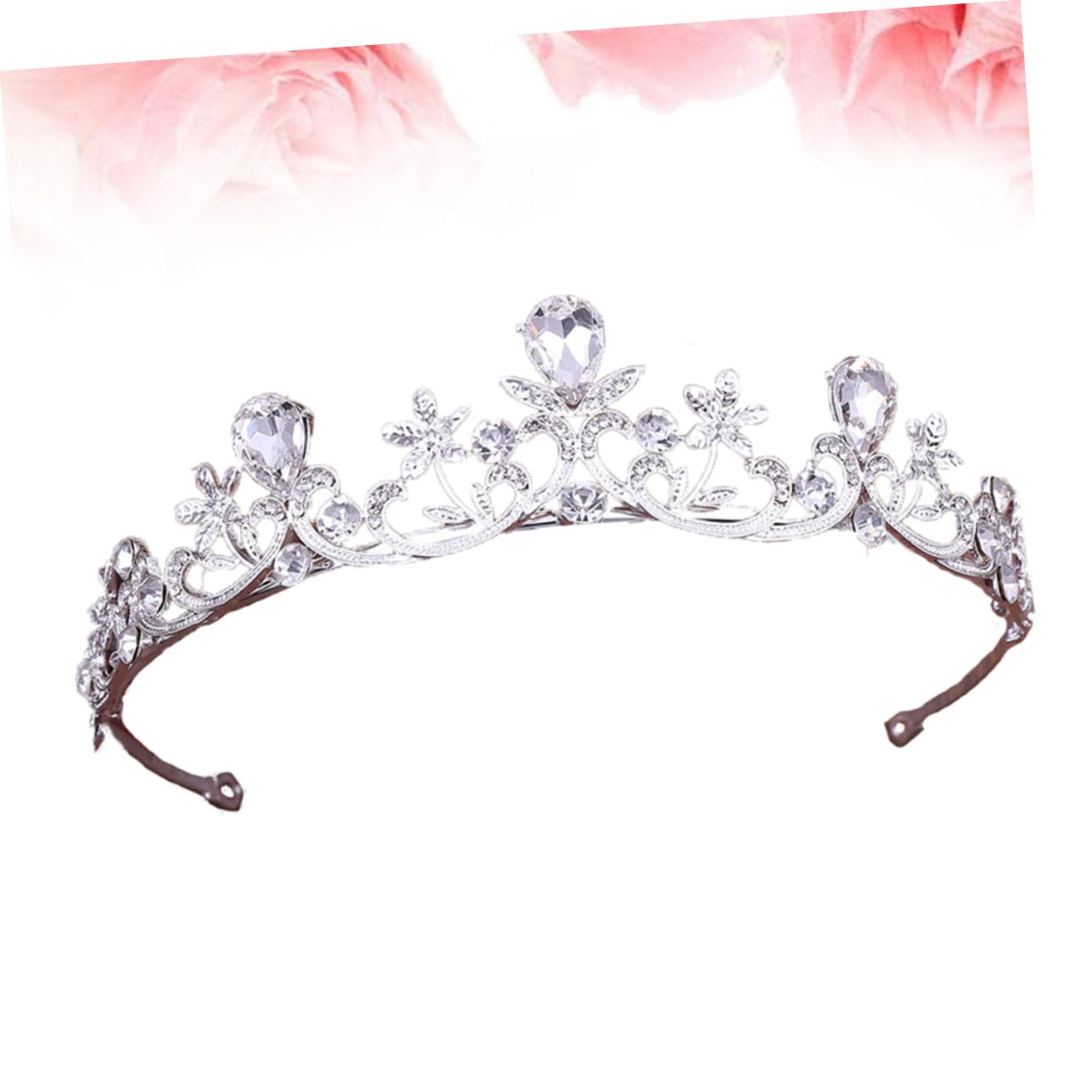 FOMIYES 2-Piece Rhinestone Crown Set - Elegant Bridal Wedding Tiara Headband & Crystal Queen Hairpiece for Women | Princess Accessories for Prom, Pageant, Birthday Party & Special Occasions | Perfect for Brides, Flower Girls & Costume Decorations