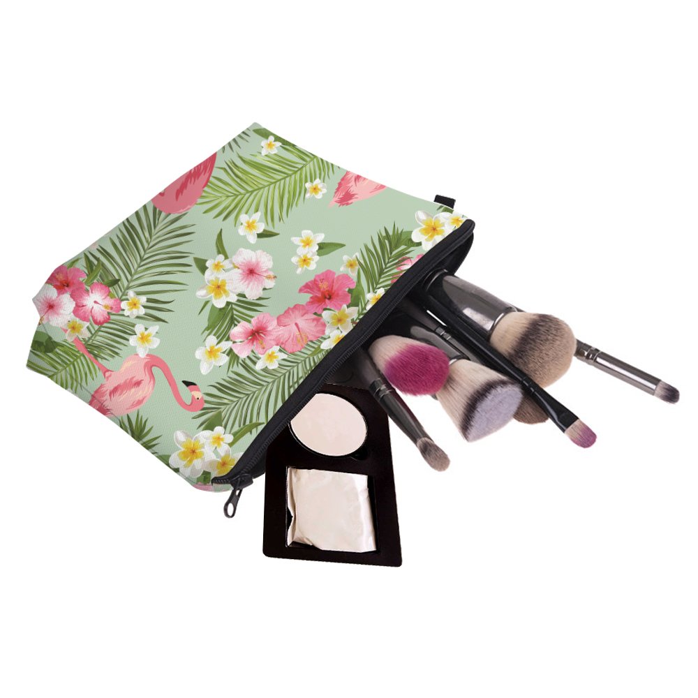 Loomiloo Waterproof Cosmetic Bag for Women - Travel Makeup Organizer, Cute Gifts for Her (Turtle Flamingo) - Perfect for Travel & Daily Use