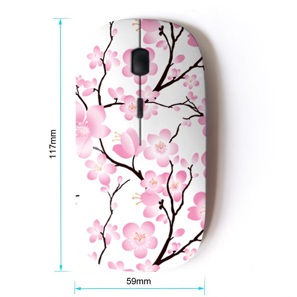2.4G Wireless Optical Mouse with Floral Tree Branch Design - Perfect for Office, Home, and Travel Use