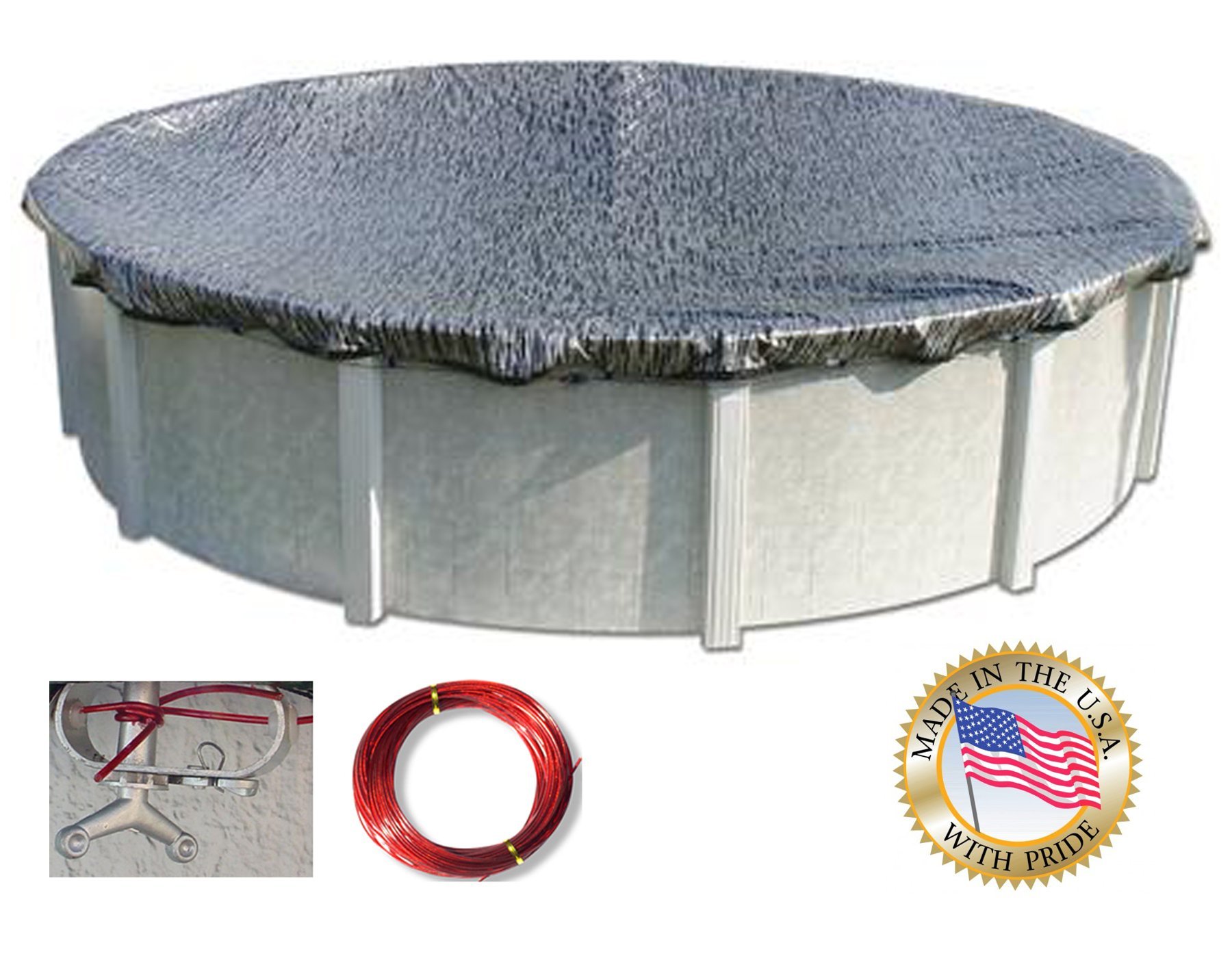 Hinspergers EM30R4 30-Foot Round Eviro-Mesh Above Ground Winter Pool Cover – Heavy Duty, UV Resistant for In-Ground & Above Ground Pools – Perfect for Snow, Ice, and Leaf Protection