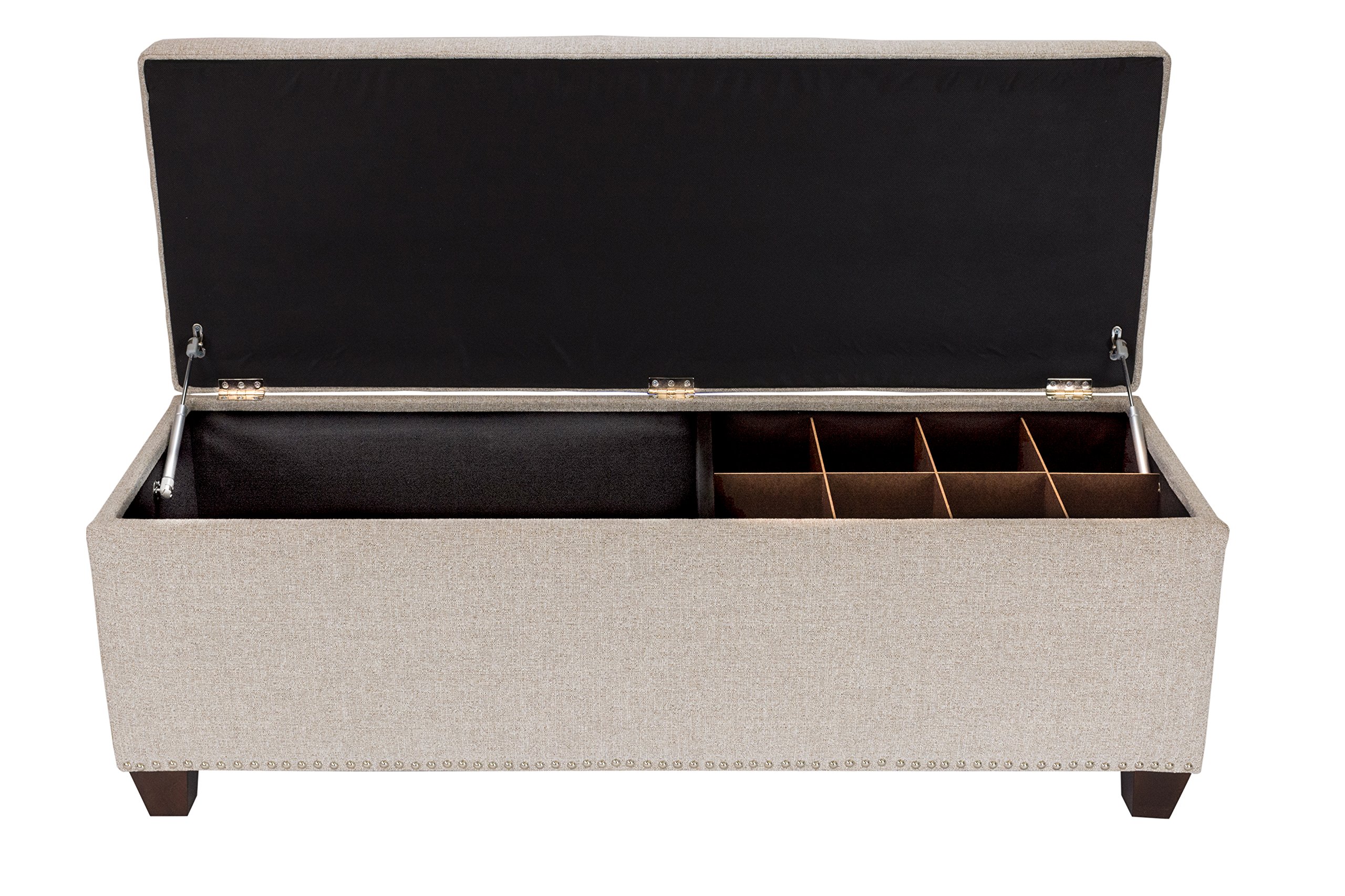 MJL Furniture Designs Upholstered Storage Bench with Lift Top - Camel Color, Bedroom Seat & Ottoman, Perfect for Small Spaces & Closet Organization