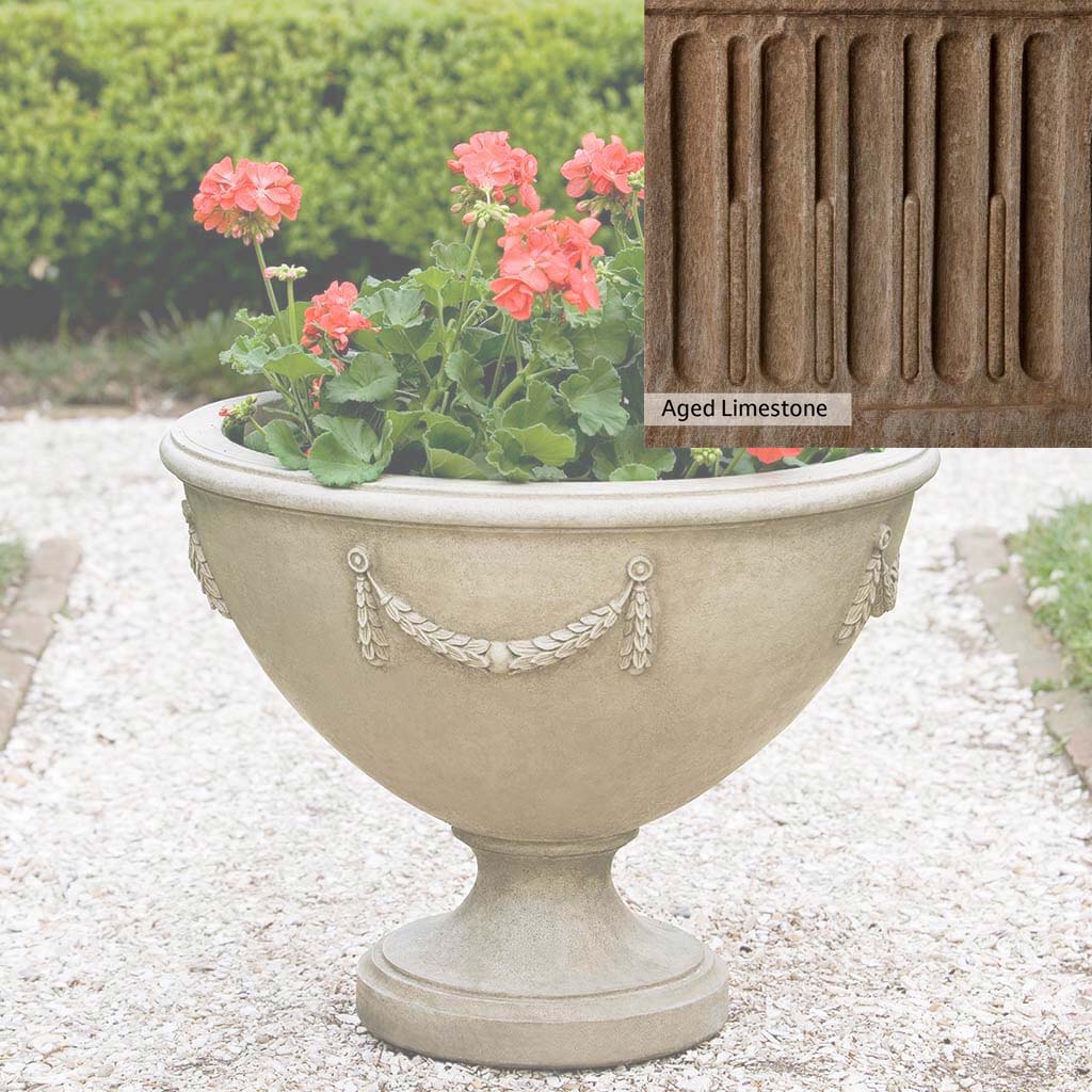 Campania International Williamsburg Neoclassic Urn - Large Outdoor Garden Planter, Classic Antique-Style Resin Urn for Patio, Porch & Landscaping Decor - Perfect for Flowers, Plants & Home Décor