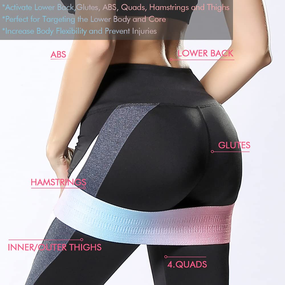 Premium Fabric Resistance Bands Set - High Stretch Booty Bands for Yoga, Fitness & Home Workouts | Glute Loop Bands for Strength Training & Toning | Perfect for Gym, Pilates & Physical Therapy