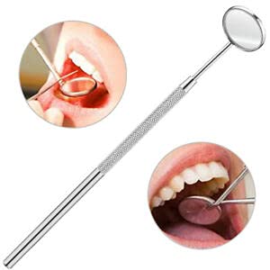 Professional Stainless Steel Dental Mouth Mirror with Handle - 6.5