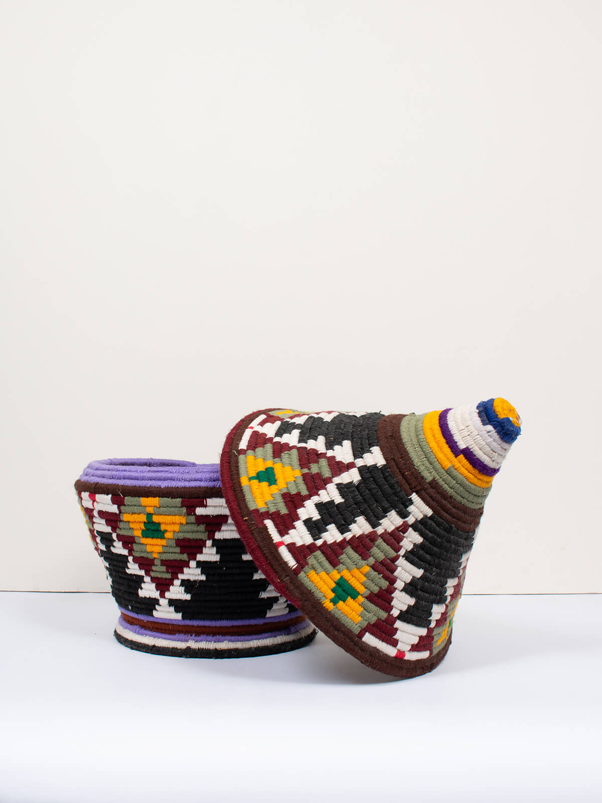 Handmade Moroccan Wool Pot No.329 - Authentic Berber Design for Home Decor, Planters & Boho Chic Style | Perfect for Indoor Plants, Succulents & Cozy Living Spaces