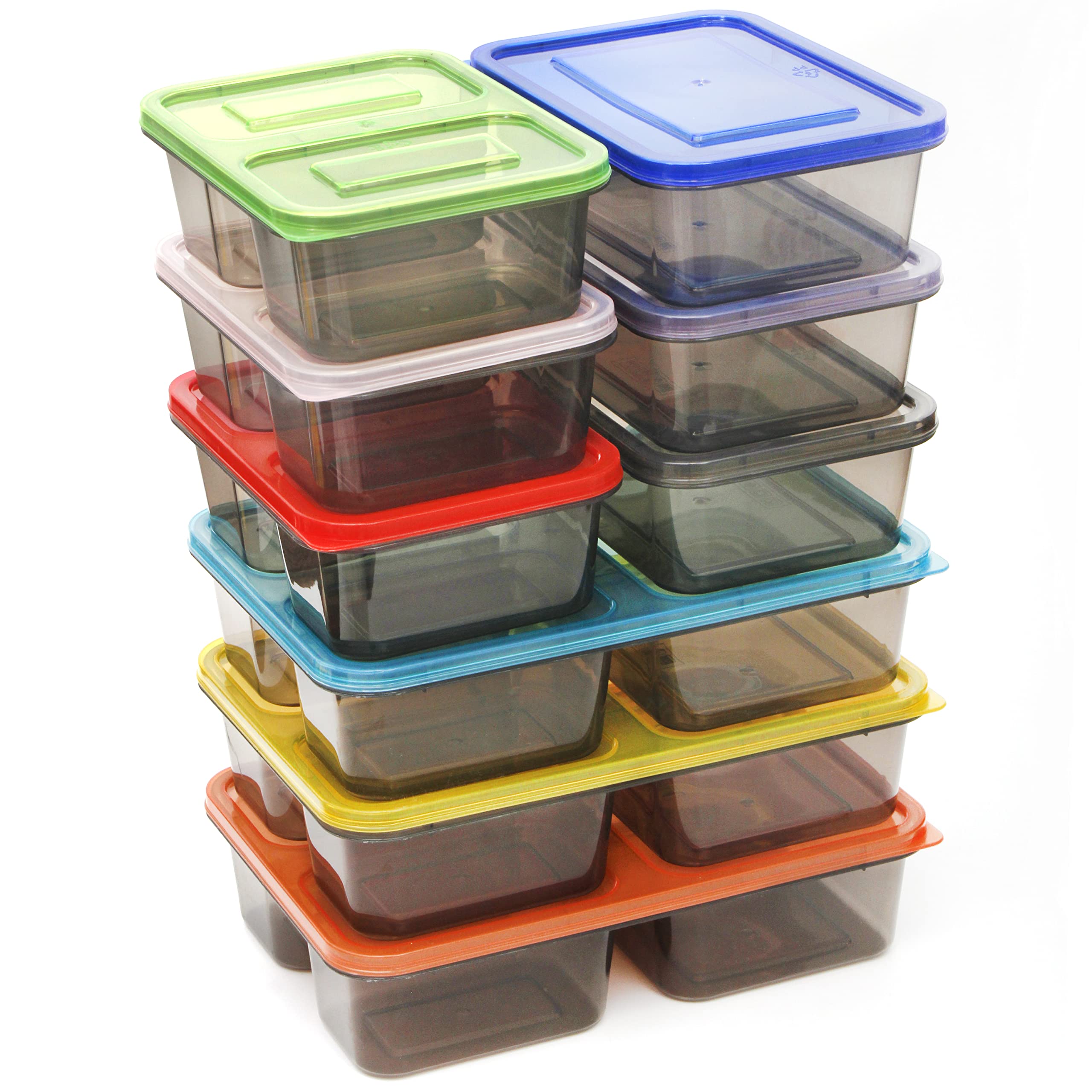 Youngever 9-Piece Bento Lunch Box Set - Reusable Plastic Food Storage Containers for Meal Prep (3 Sizes) - Perfect for Office, School & Picnic Lunch Storage