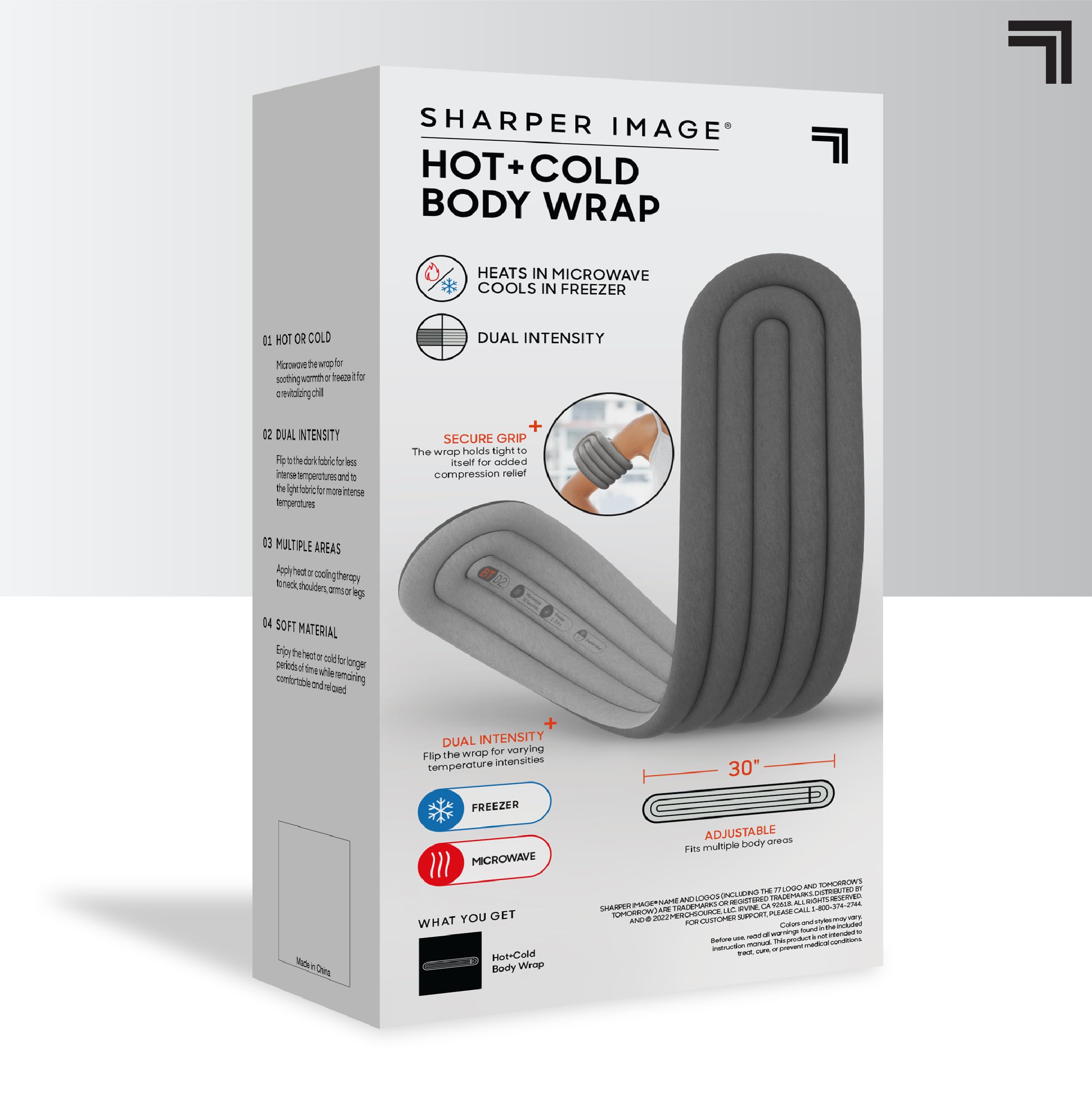 Sharper Image Compression Wrap with Hot & Cold Therapy Gel Pack - Adjustable Straps for Elbows, Knees, Back & Stomach - Post-Workout Recovery & Pain Relief for Athletes & Active Lifestyles