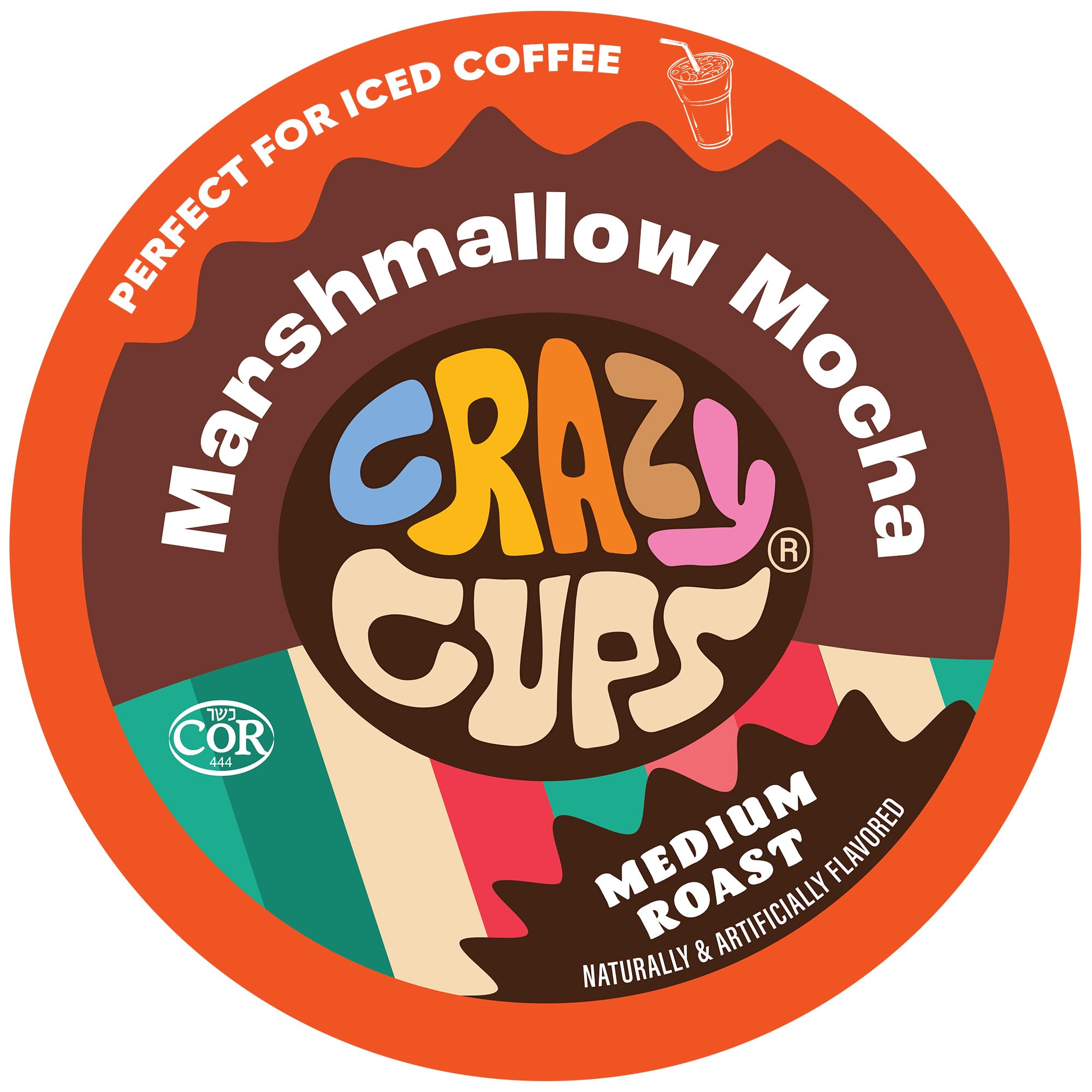 Crazy Cups Flavored Marshmallow Mocha Chocolate Coffee Pods - Medium Roast Single Serve K-Cups for Keurig Machines | 22 Count Recyclable Pods | Perfect for Hot or Iced Coffee at Home, Office or Travel