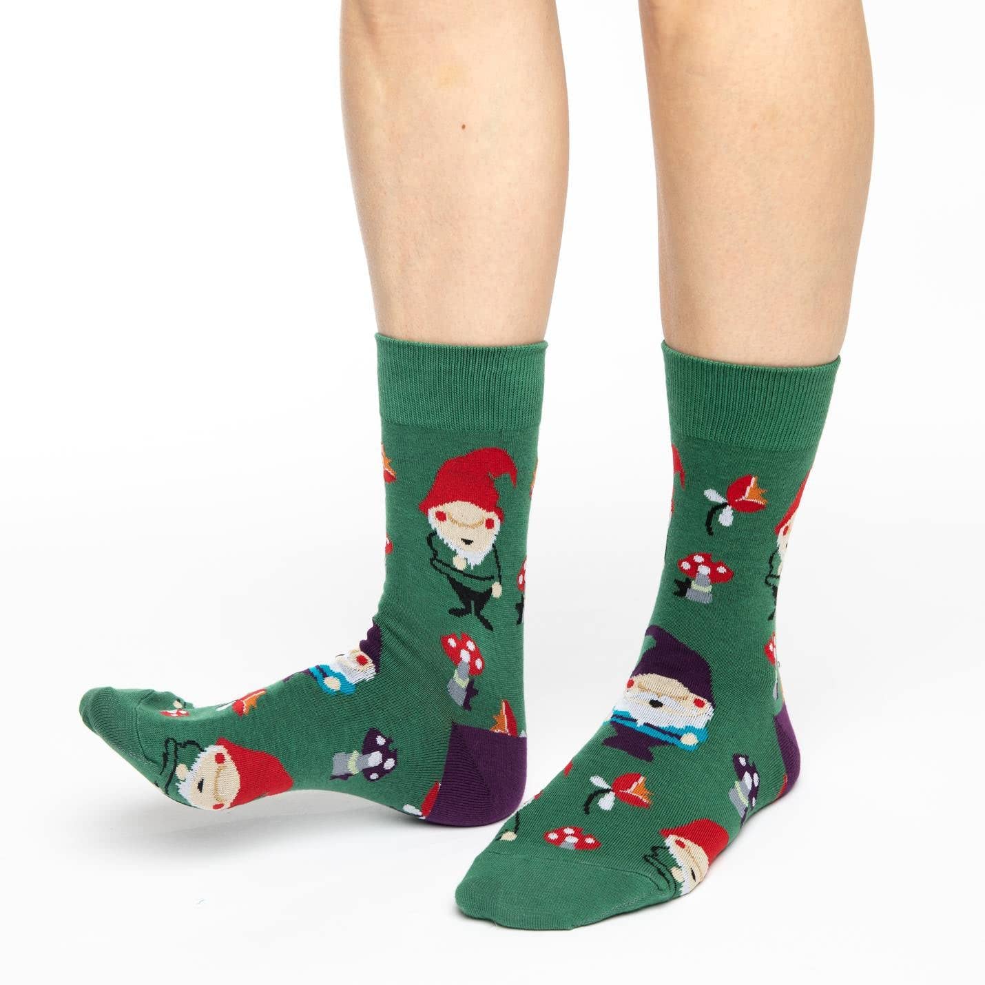 Good Luck Sock Women's Floral Plant Pattern Crew Socks - Comfortable Cotton Blend Ankle Socks for Women - Perfect for Gardening, Outdoor Activities & Casual Wear