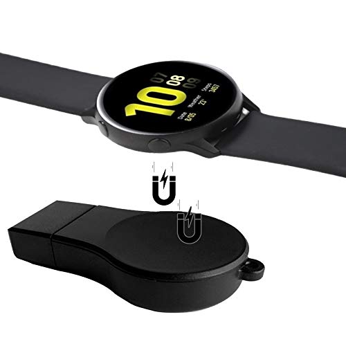 Portable Wireless Charger for Samsung Galaxy Watch 5 Pro/4/3/Active2 - USB Car Charger Keychain (2-Pack) | Fast Charging for Travel, Work & Gym Use