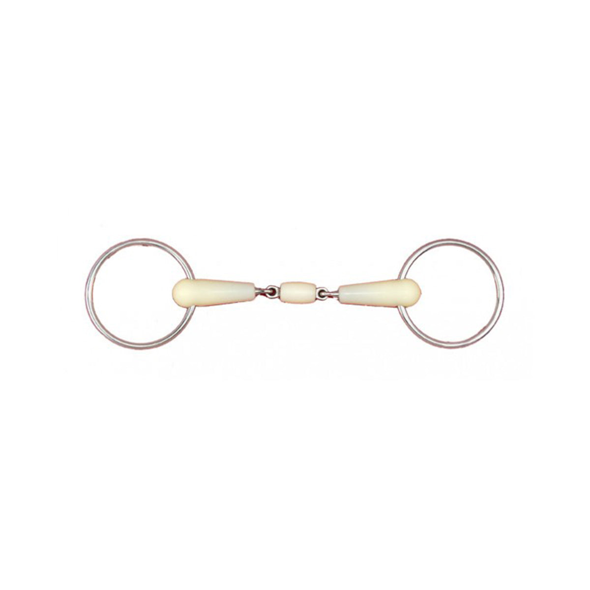 Happy Mouth Double Jointed Loose Ring with Roller Mouth Bit - Comfortable Horse Bit for Gentle Control - Perfect for Dressage, Jumping & Trail Riding