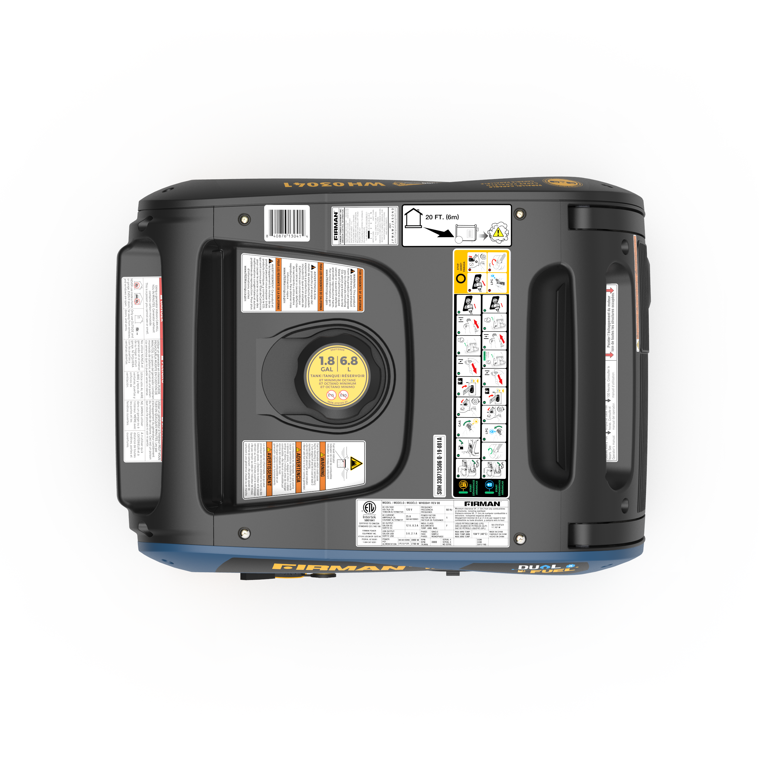 3300W Dual Fuel Inverter Generator - Portable & Quiet Power Solution for Camping, RV, Home Backup & Outdoor Activities