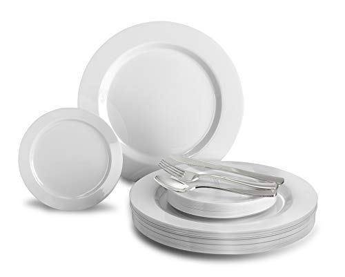 A4. Plain White Plates, Silver Silverware
