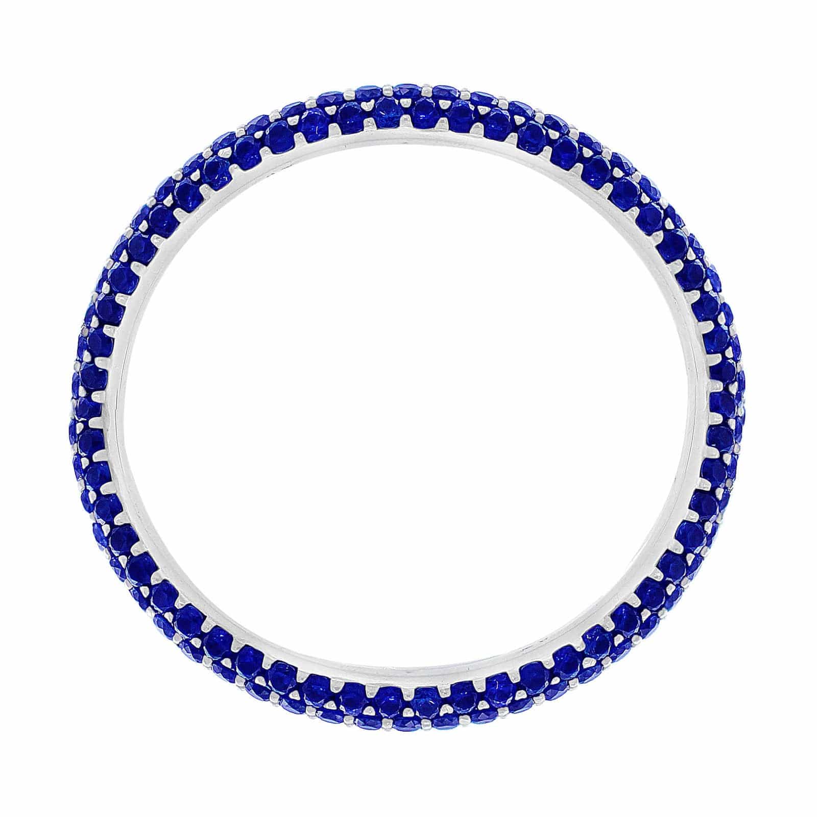 14K White Gold Sapphire Eternity Band Ring for Women - Wedding, Anniversary & Engagement Jewelry Gift - Perfect for Bridal, Valentine's Day & Special Occasions