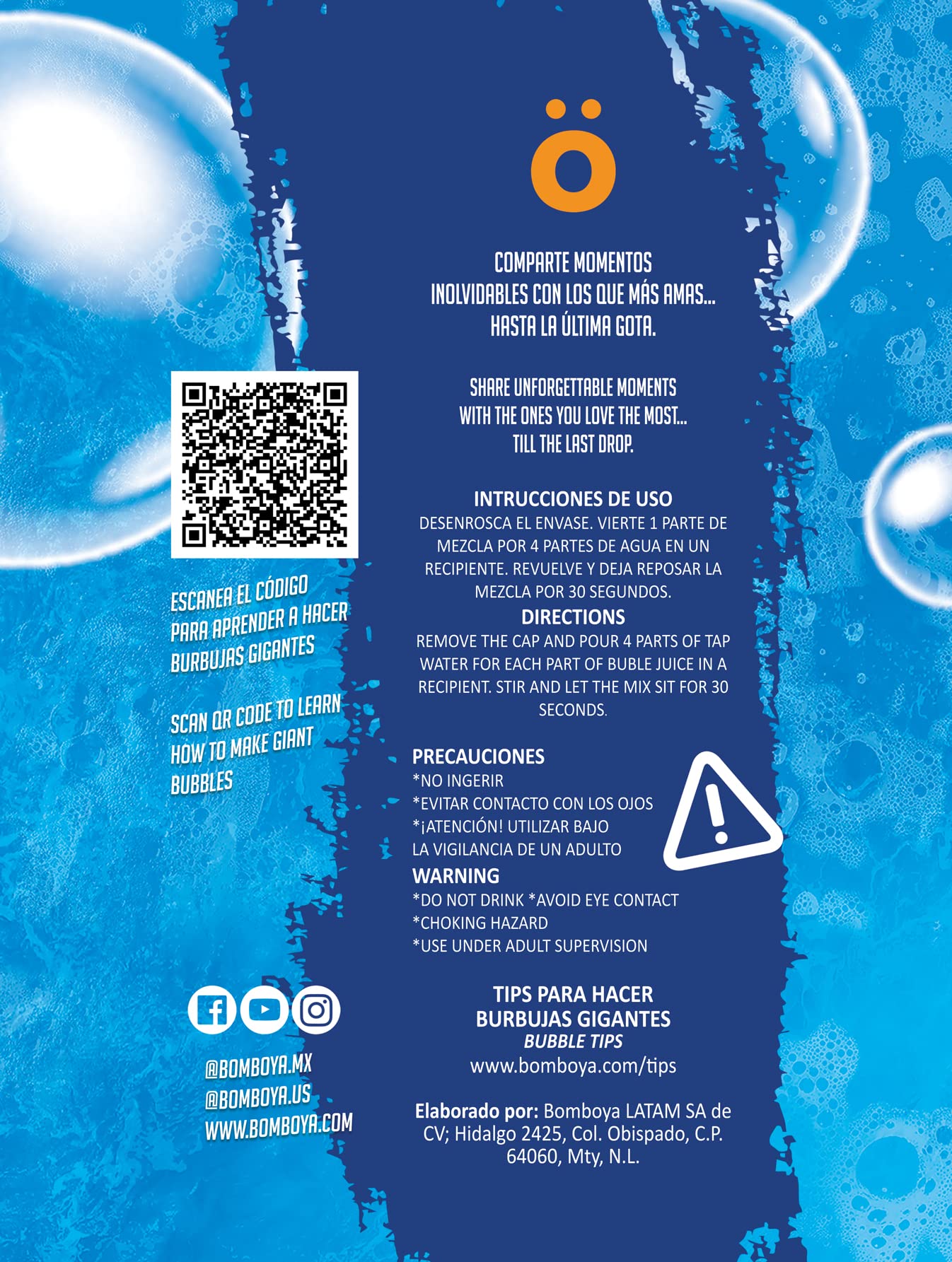 Bomböya® Giant Bubble Liquid & Bubble Machine Concentrate 5X (5 Liters) - Premium Bubble Solution for Outdoor Parties, Kids Play, and Bubble Shows