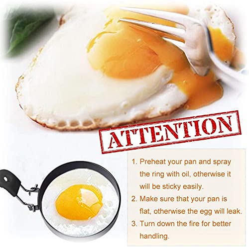 Premium Stainless Steel Egg Ring Set - 4 Pack Non-Stick Round Egg Molds for Perfect Fried Eggs, Egg McMuffins & Breakfast Sandwiches | Ideal for Home Cooking, Restaurants & Camping Breakfast Prep