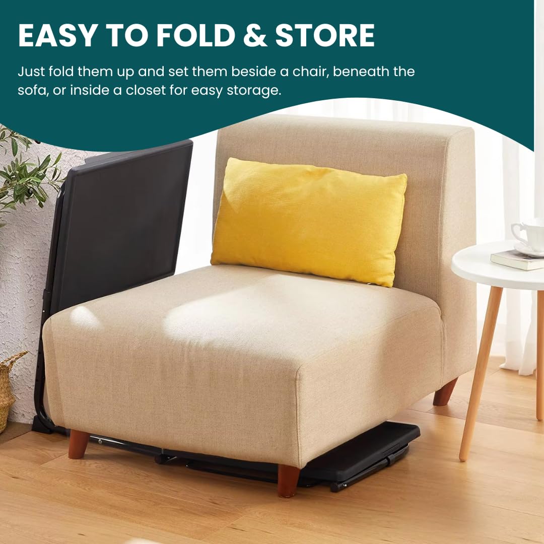 Adjustable Folding TV Tray Table with 6 Height Settings & 3 Tilt Angles - Multifunctional Bedside & Sofa Dining Tray - Perfect for Eating, Working, or Studying in Bed, Living Room, or Office