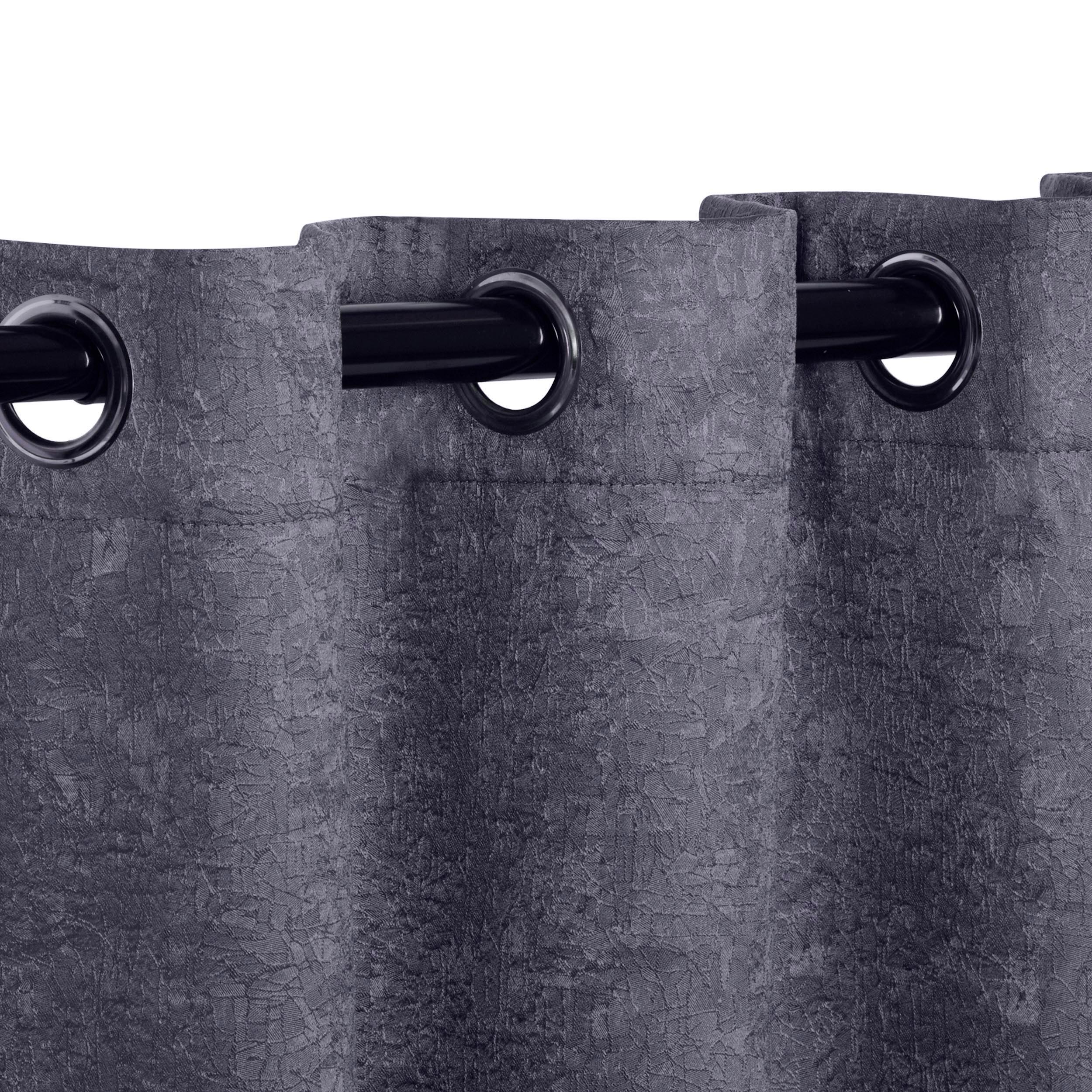 Blackout Senna Solid Textured Grommet Curtain Panels Set - Thermal Insulated Room Darkening Drapes for Bedroom & Living Room - Noise Reducing Window Treatments for Home Decor