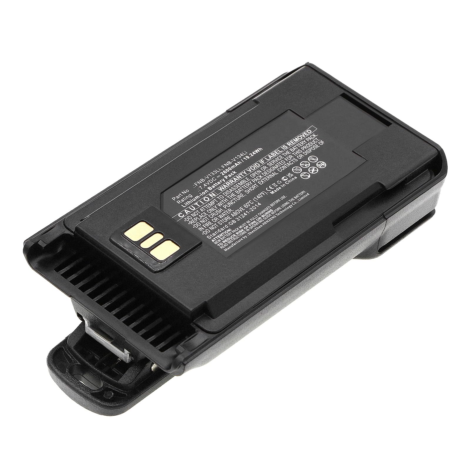 Synergy Digital 2-Way Radio Battery for YAESU EVX-539 & Motorola FNB-V133Li - 7.4V 2600mAh Li-ion High Capacity Replacement Battery - Perfect for Emergency Communication, Outdoor Adventures & Security Teams