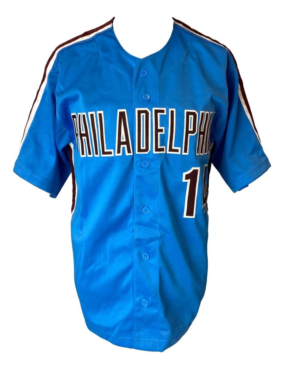 Pete Rose Philadelphia Phillies Signed Blue Baseball Jersey with JSA Hologram - Authentic Charlie Hustle Memorabilia for Sports Collectors and Baseball Fans - Perfect for Display in Man Cave, Sports Bar, or Collector's Showcase