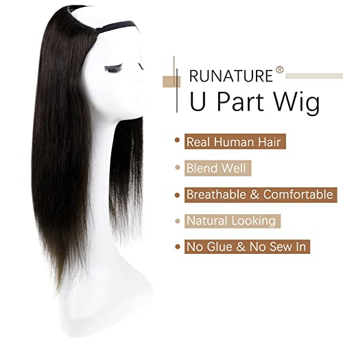 U Part Human Hair Wig 12-20 Inches | 100% Remy Human Hair Extensions | Natural Black & Brown Colors | Perfect for Daily Wear, Parties & Cosplay