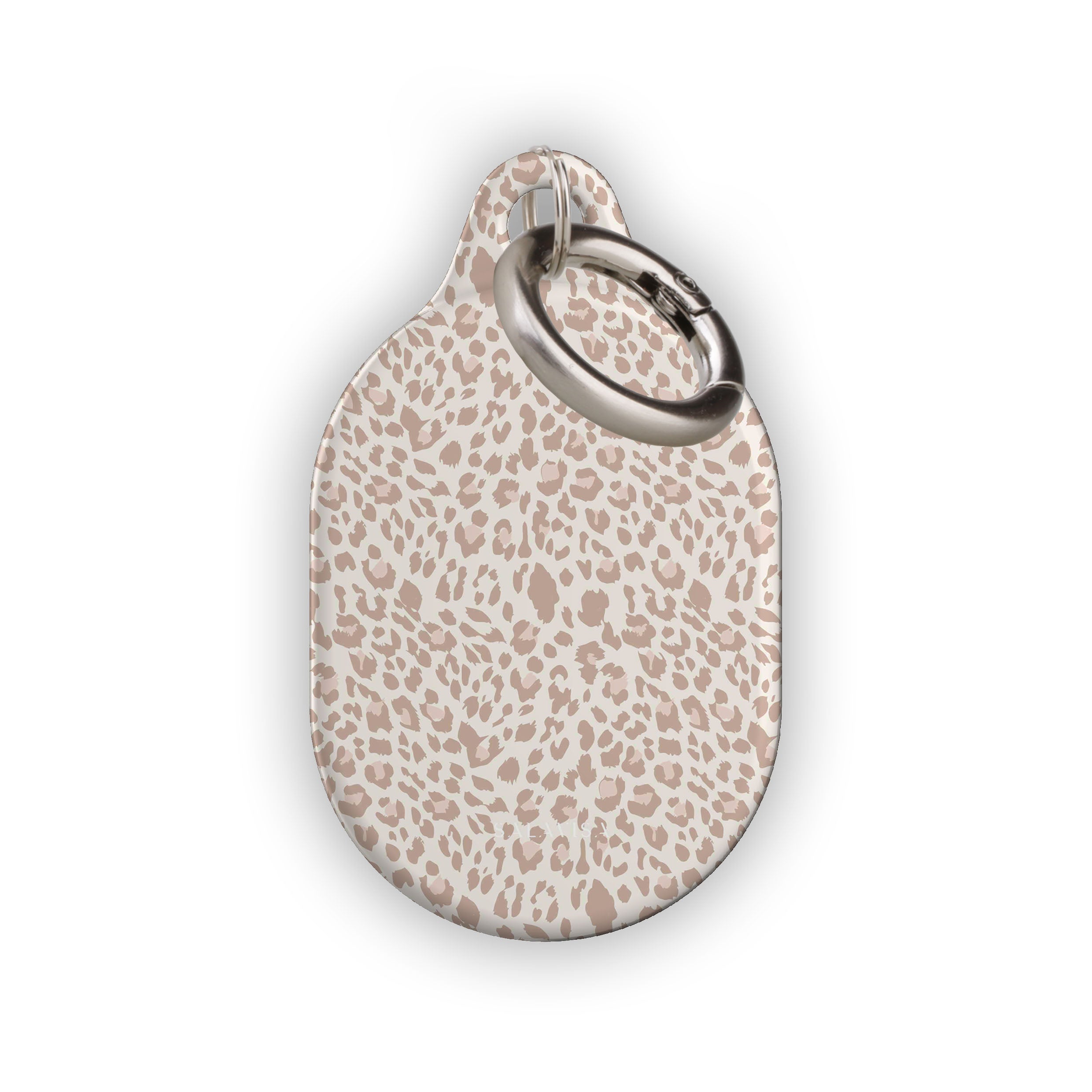 Leather Beige Safari AirTag Holder - Premium Airtag Case for iPhone | Perfect for Travel, Luggage & Keychain Tracking